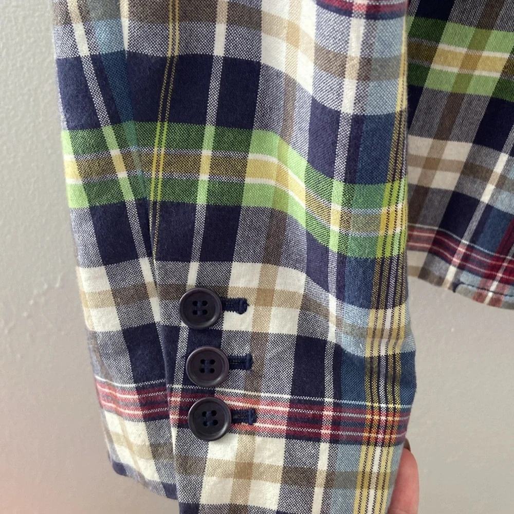J. Crew Plaid Blazer in Navy, Green & Red